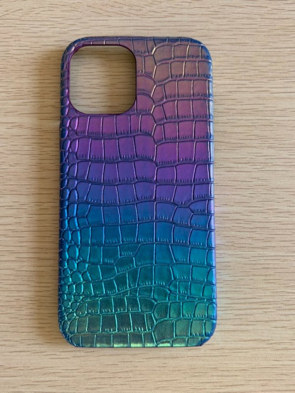 4 for $12 Iridescent Purple Blue Croc Embossed iPhone 12 Pro Max Case - Picture 8 of 8